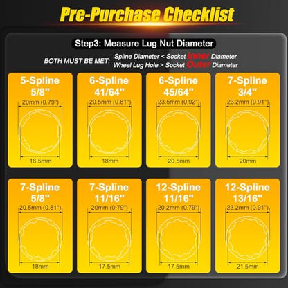 Topec 16-Piece Locking Lug Nut Master Key Set | 5, 6, 7, 12 Spline Socket Set, Star and Internal Hex Style Lug Nut Key Set, CR-MO Steel (Not for Hex, Deep, Large-Size, and 10-Spline)