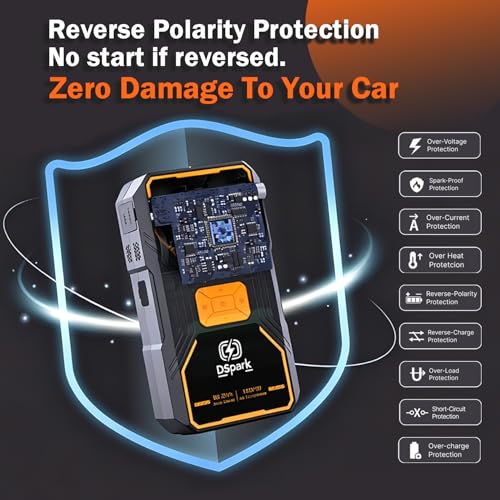 Jump Starter with Air Compressor, Portable 2000A Car Battery Jump Box for 7.0 Gas/6.5L Diesel Vehicles, 150 PSI Tire Inflator Auto-Shut Off, Reverse Polarity Protection,3-Mode Emergency Light - style: B31