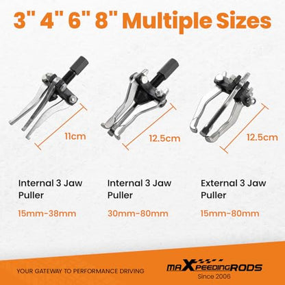 maXpeedingrods 3 Jaw Gear Bearing Slide Hammer Puller Set, 5PCS Universal Internal & External Gear Pulley Puller Set for Pulling Out Gear Bearings - style: 3 Jaws