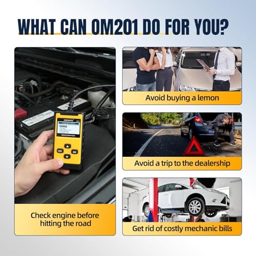 Check Engine Code Reader, OBDMATE OM201 OBD2 Diagnostic Tool | Clearing Faulty Codes with Wireless Printing | Graphic Live Data | EVAP Test