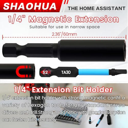 Triangle Screwdriver Bits, 19Pcs Triangle Head Screwdriver Bit Set, 25mm&60mm S2 Steel Magnetic Screwdriver Bits, 1/4" Hex-Shank Security Triangular Bits with Bit Extension Holder - style: B. Triangle Screwdriver Bits
