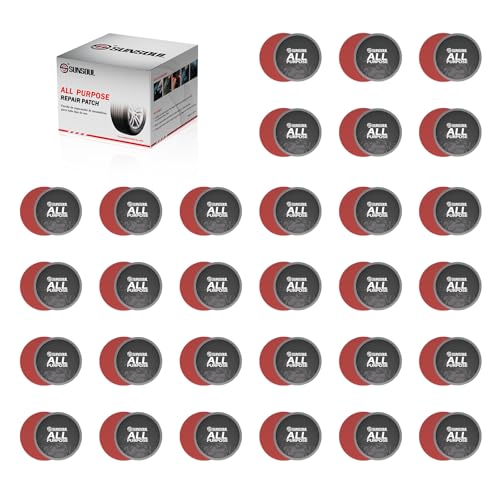 SUNSOUL 60Pcs Round Cold Tire Patches, 2-1/4"(57mm) Tire Repair Patches | 3 Size Options, Inner Tubes & Tubeless Tires, Round Patches, Tight Vulcanized Seal, Fits Car, Truck, Motorcycle & Bike - size: SGR57-60pcs