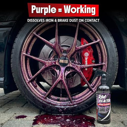 Rim Reactor Wheel Cleaner Spray – Gel Concentrated Formula – Removes Brake Dust, Grime & Dirt – Non-Acid, pH Neutral – Safe for Alloy, Aluminum, Chrome & Black Wheels – Rim Care Solution – Gallon - size: 128 Fl Oz (Pack of 1)