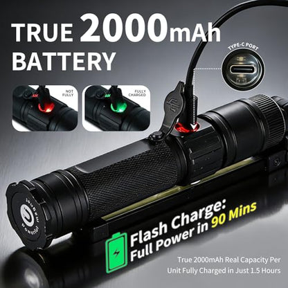 Magnetic Work Light Rechargeable, 1200LM，360° Folding LED Mechanic Light with Magnet Base, Type-C Automotive Inspection Flashlight, Tool Gifts for Men，2-Pack