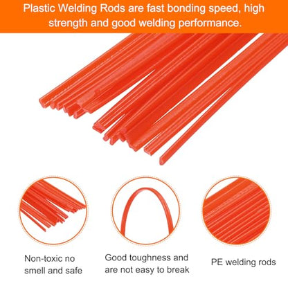 MECCANIXITY 20pcs 8 Inch Plastic Welding Rods PE Welding Strips Welder Rods for Plastic Welder,Car Bumper, Kayak Repair, Red - color: Red, size: 8 Inch