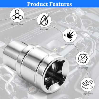 2 Pcs 1/2" Drive 13mm Shallow Impact Socket | Anti-Rounding 12 Point Design, Square Chamfered Opening, Easy Removal of Axle Nut - color: Shallow, size: 13mm