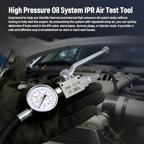 High Pressure Oil System IPR Air Test Tool Special Kit | Fit for Ford 6.0L & 7.3L Powerstroke Diesel Engines, Heavy-Duty Air Test Fitting for HPOP Leak Diagnosis