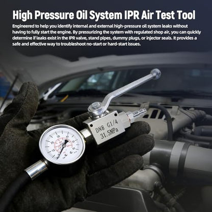 High Pressure Oil System IPR Air Test Tool Special Kit | Fit for Ford 6.0L & 7.3L Powerstroke Diesel Engines, Heavy-Duty Air Test Fitting for HPOP Leak Diagnosis