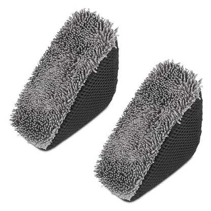 NQEUEPN 2pcs Tire Shine Applicator, Reusable Microfiber Tire Brightener Pad Triangle Tire Dressing Applicator Pad Tire Shine Applicator Sponges Tire Applicator Pads for Car Cleaning