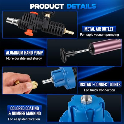 33 Pcs Coolant Pressure Tester & Vacuum Refill Kit, 23 Adapters