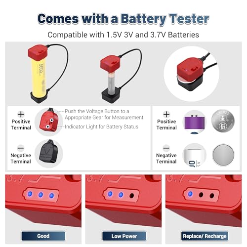 Hard Shell Battery Organizer Holder with Small Battery Tester, IP68 Waterproof Multi 82 Slots Batteries Vault Case for 40 AA & 12 AAA & 12 CR2032 CR2025 & 18 LR44 Button Cell/2 D Size Batteries Case - size: (1 PACK)Battery Organizer for AA AAA CR2032 & Mo