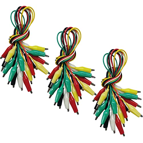 30PCS Premium Alligator Clips Electrical, 5 Colors Test Leads Cable with Crocodile Clips, Dual Ended Jumper Wires with Power Test Probe for Electric Welding Testing Experiments, Circuit Connection - size: 30pcs