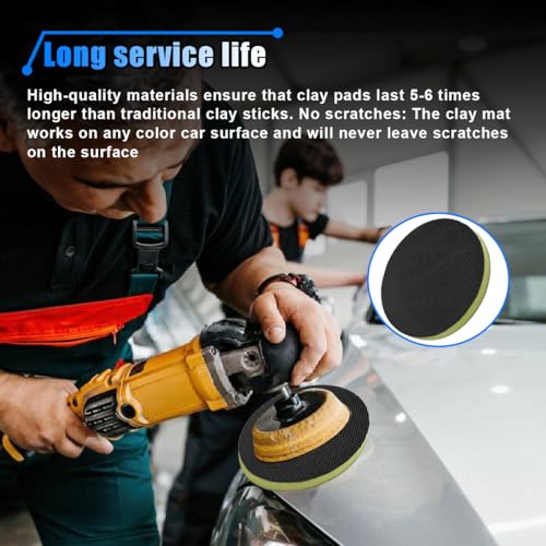 5.82'' Fine Grade Car Clay Bar Pad, Wipe Foam Pads for Car Polisher and Rotary Polisher, DA Polish Pad Replacement Tool for Remove, Novel Auto Detailing Kit(1PC) - size: 1PC
