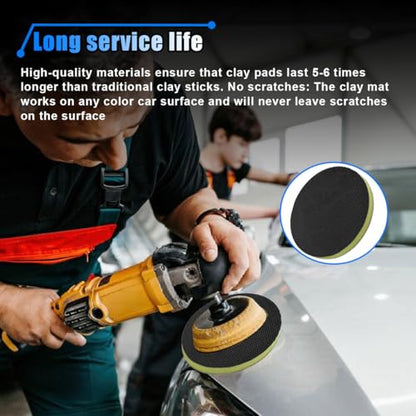 5.82'' Fine Grade Car Clay Bar Pad, Wipe Foam Pads for Car Polisher and Rotary Polisher, DA Polish Pad Replacement Tool for Remove, Novel Auto Detailing Kit(1PC) - size: 1PC
