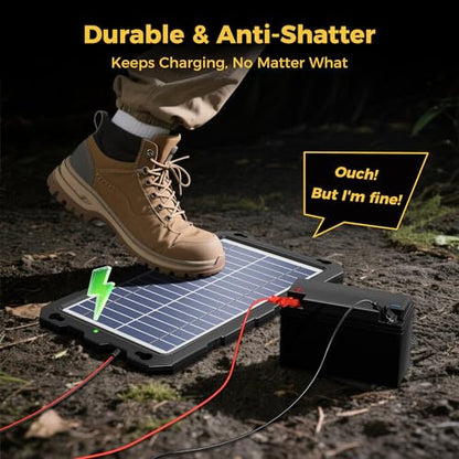 SUNAPEX 12V Solar Battery Charge: 8W Waterproof Portable Solar Panel Kit - Battery Maintainer Trickle Charger - with Upgrade Built in Charge Controller for Car Boat RV Trailer Automotive Motorcycle - size: 8W