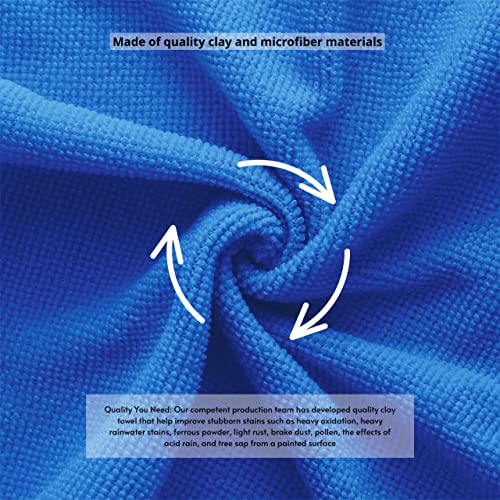 Ragnify Clay Towel Auto Detailing Scratch Free and Paint Safe fine Grade Clay Bar Cloth for Car Detailing, Polishing and Removing Paint Contaminants (Blue Regular) - color: Blue Regular