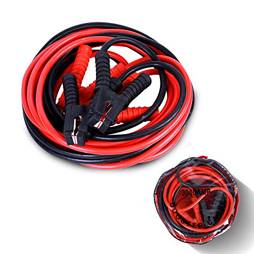 ZESUPER Heavy Duty Booster Jumper Cables Car Cables 3000AMP 1 Guage 20Ft, Emergency Start Line for Car Van Truck with Carry Bag (3000AMP)