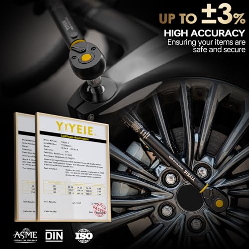 3 in 1 Torque Wrench Set with Upgraded Lock Ring, 1/4" & 1/2" Drive (10-230 In.lb/10-180 Ft.lb) Torque Wrenches with 3/8" Adapter, ±3% Accuracy, 72-Tooth Dual-Scales for Bike, Motor, Car Maintenance - size: 1/2″1/4″ 3 PCS