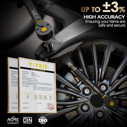 3 in 1 Torque Wrench Set with Upgraded Lock Ring, 1/4" & 1/2" Drive (10-230 In.lb/10-180 Ft.lb) Torque Wrenches with 3/8" Adapter, ±3% Accuracy, 72-Tooth Dual-Scales for Bike, Motor, Car Maintenance - size: 1/2″1/4″ 3 PCS