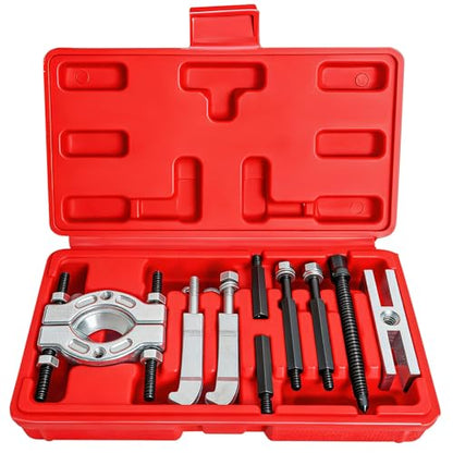 9PCS Heavy Duty Bearing Separator Puller Kit, Portable Wheel Bearing Removal Tool Set with ABS Storage Case