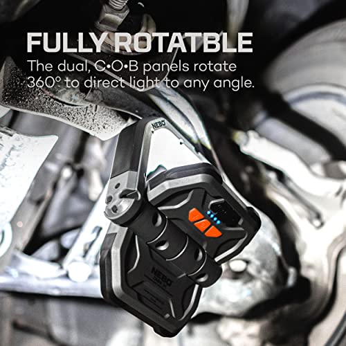 NEBO OMNI 3K Rechargeable Work Light | 3000 Lumens COB, 6 Light Modes, Rotating Magnetic Handles, Built-In Power Bank, Water Resistant, Portable Camping Lantern, Includes USB-C Charging Cable - style: 3000 Lumens