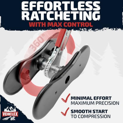 Vehiclex Brake Caliper Compression Tool, Standard + Extended Plates | Brake Pad Spreader, Steel Plates with Reinforced Ribs, Captive Bolts, For Single, Dual and Quad Piston Calipers - size: Extended plates