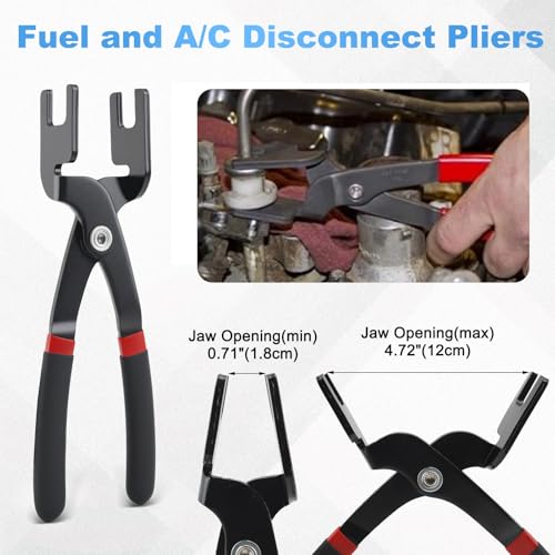 45pcs Master Quick Disconnect Tool Set, Fuel Line Disconnect Tool Kit for Automotive A/C Fuel & Transmission Systems,Fuel Line Removal and Separator Tool Compatible with GM Ford Chrysler Chevy