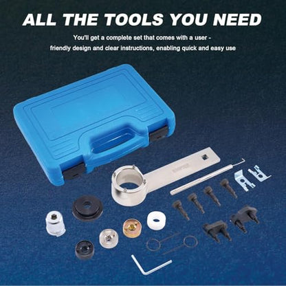 KOOPOOL Engine Timing Tool Kit Compatible with Select 1.8L 2.0L TSI TFSI EA888 Engines – Comprehensive Set Includes T10352, T40196, T40271, T10368, T10354, and T10355 for Precise Timing Adjustment