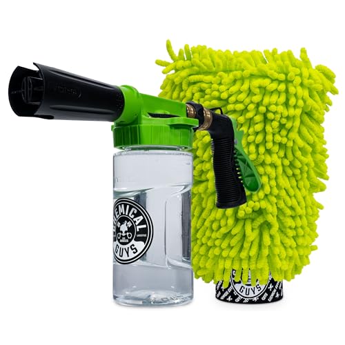 Chemical Guys, Foam Blaster 6 Foam Gun & Chenille Wash Mitt Kit, 2-Piece | Foam gun connects to any garden hose for thick suds, paired with a scratch-free chenille mitt for safe washing - size: FOAM BLASTER + WASH MITT