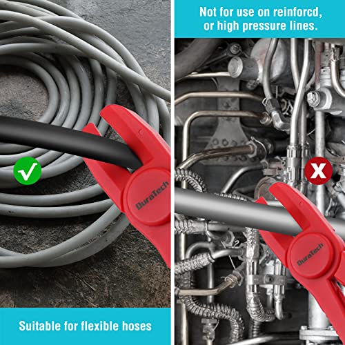 DURATECH 6-Piece Hose Clamp Set for Fuel, Brake and Radiator Hoses | Pinch Clamp Pliers for Flexible Hoses, Fuel, Gas, Brake & Radiator Lines - size: 6-Piece, style: Straight