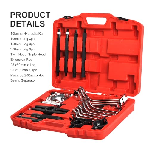 10 Ton Hydraulic Gear Jaw Pulling Bearing Separator Puller Set Kit