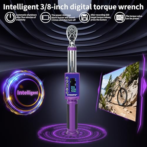 Digital Torque Wrench 3/8 Drive, (3.7-44.2 FT-LB/5-60N.M) ±2% High Accuracy Digital Torque Wrench, With Vibration, Buzzer and LED Alert - size: 3/8-inch (3.7-44.2 Ft-lbs./5-60Nm)