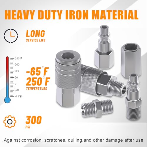 Air Coupler & Plug Kit,28 Pieces 1/4" NPT Air Tool Fittings Set,Quick Connect Air Hose Fittings Air Compressor Accessories