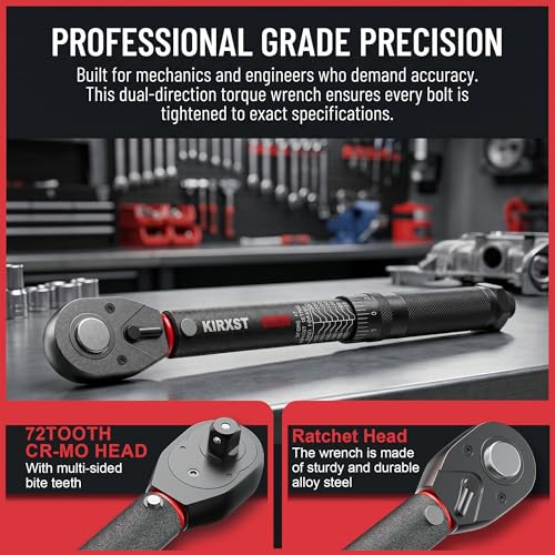 1/4" Drive Torque Wrench 20-260In.-Lb./2.96-29.4Nm, Two-way Adjustable 72-tooth Click Torque Wrench, Dual Scale, ±3% Accuracy Wrench, Suitable for Maintenance Bicycles, Cars and Trucks - size: 1/4" 20-260 in.1b