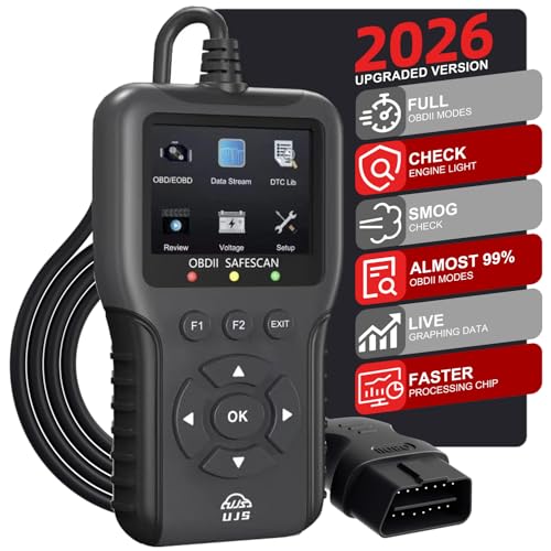 2026 Enhanced Universal OBD2 Scanner, Check Engine Code Reader - 65000+ Fault Codes, Live Data, I/M Readiness, Battery Voltage Check, Read & Clear Error Codes for All OBDII Protocol Car 1996+ - color: Black