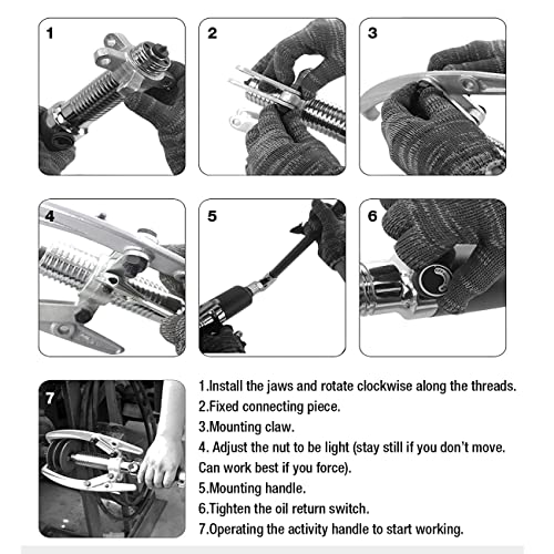 10 Ton Hydraulic Gear Puller Kit – 2 or 3 Jaws Bearing Hub Separator with Case for Hubs, Bearings, Gears - size: 15 Ton