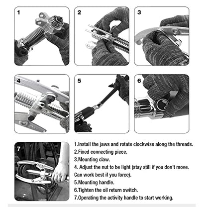 10 Ton Hydraulic Gear Puller Kit – 2 or 3 Jaws Bearing Hub Separator with Case for Hubs, Bearings, Gears - size: 15 Ton