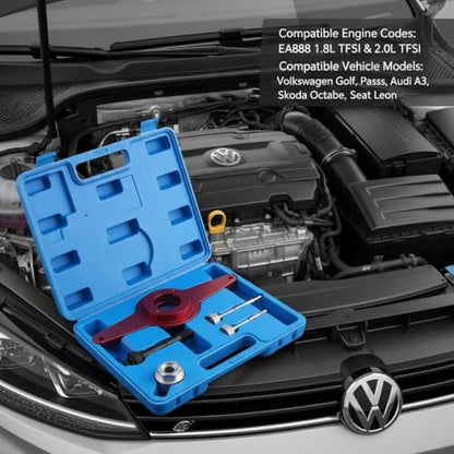 T10531 Vibration Damper Holding Tool for VW Audi 1.8 2.0 TFSI EA888 Engines, Crankshaft Pulley Counter Hold Kit Compatible with Golf GTI Tiguan Jetta A3 A4 A5 Q5, Professional Timing Tool