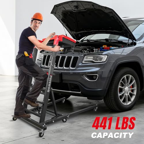 Jack Boss Topside Creeper for Truck, 48-70 Inch Adjustable Automotive Engine Creeper with 6-Wheel Design，441 lbs Capacity for Home Garage, Workshop Repair Maintenance
