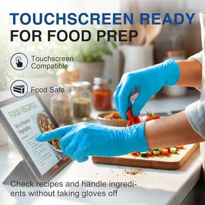 Schneider Nitrile Exam Gloves, 5 Mil, Medical Grade, Latex-Free, Powder-Free Disposable Gloves for Medical Exams, Food Safe, Cleaning and Food Prep, Blue, 100 Count, X-Large - color: Blue (100), size: X-Large