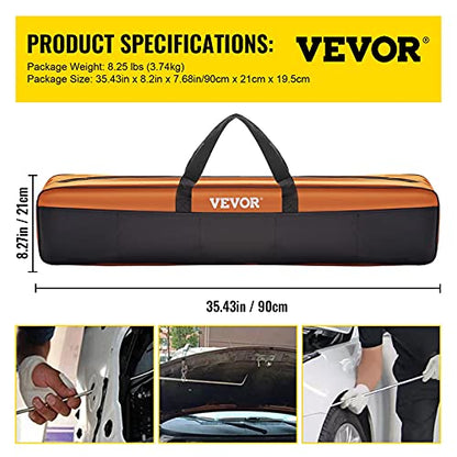 VEVOR Rods Dent Removal Kit, 21 Pcs Paintless Dent Repair Rods, Stainless Steel Dent Rods, Whale Tail Dent Repair Tools, Professional Hail Dent Removal Tool For Minor Dents, Door Dings And Hail Damage - style: 21 Pcs with 21 Rods