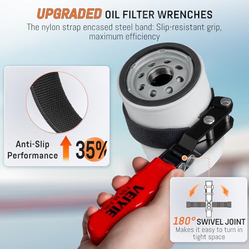 8-Piece Oil Filter Wrench Set, Oil Filter Removal Tool Cover 2-3/4" to 5-1/4", 9" & 12" Adjustable Oil Filter Pliers, Universal 3-Jaw Fuel Filter Wrench & Adapter for Car, Truck, Motorcycle - style: 8-Piece Universal Oil Filter Wrench Set