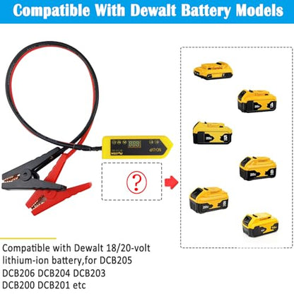 Battery Jumper Cables Compatible with De.Walt Battery Jumper Cables, Automotive Booster Cable for Car Jump Starting Using Tool 8AWG 2.02FT