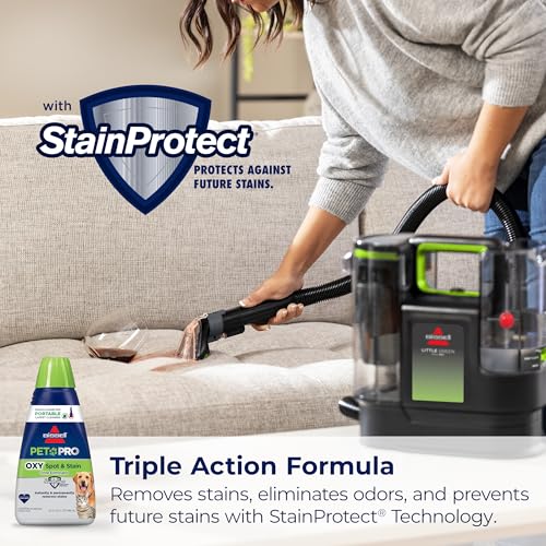 BISSELL Little Green Max Pet SmartMix Carpet Cleaner, 38572 | SmartMix Technology auto-mixes solution; self-cleaning tough stain tool; upholstery & car detailing - style: Little Green Max Pet SmartMix