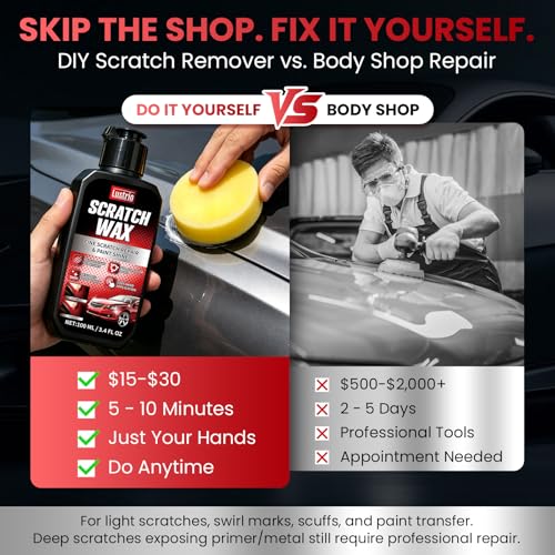 Car Scratch Remover for Cars – Buffer Free Paint Scratch Repair, Clear Coat Safe – Use with Microfiber Cloth or Applicator Sponge – Removes Minor Scratches & Swirl Marks-3.4oz