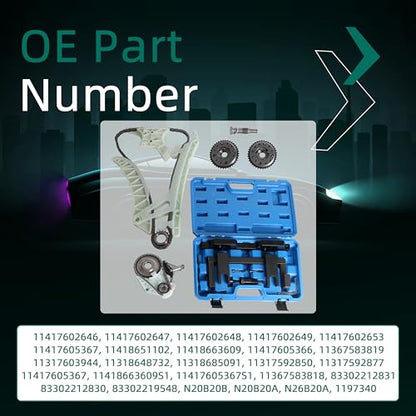 Oil Pump Timing Chain Kit & 2 VVT Gear Tool Compatible with BMW N20 N26 X4 X5 228 320 328 2.0L 3.0L 2012-2016