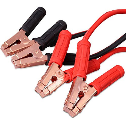 Cartman 1 Gauge 25 ft Heavy Duty Jumper Cables with Carry Bag | Rubber-Insulated Corrosion-Resistant Clamps, CCA Conductors, Cold-Resistant TPR Jacket - size: 25-Feet (1-Gauge)
