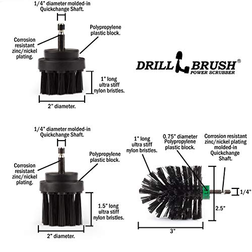 The Ultimate No-Wire Grill Brush Kit - BBQ Accessories - Drill Brush - Rust Remover - Cast Iron Skillet - Grill Cleaner - BBQ Brush - Grill Accessories - Grill Scraper - Electric Smoker - Gas Grill - color: Black
