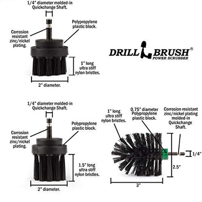 The Ultimate No-Wire Grill Brush Kit - BBQ Accessories - Drill Brush - Rust Remover - Cast Iron Skillet - Grill Cleaner - BBQ Brush - Grill Accessories - Grill Scraper - Electric Smoker - Gas Grill - color: Black