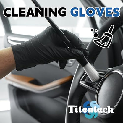 Disposable Nitrile Exam Gloves Black Cooking Gloves Disposable Food Safe 3mil 100PCS/BOX - color: Black 1000 Small